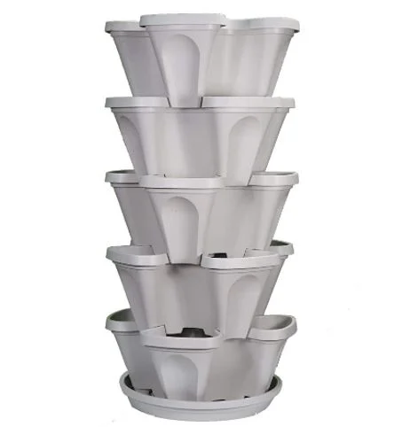 Stackable planters: mr. Stacky 5-tier strawberry and herb garden planter