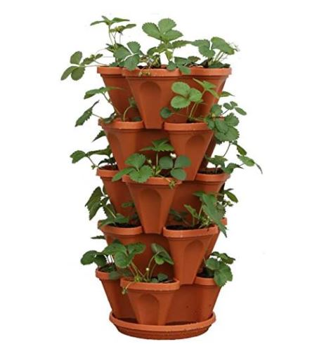 stackable planters: Mr. Stacky 5-Tier Strawberry Planter Pot