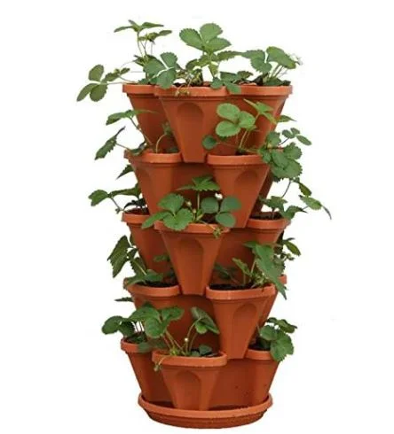 Stackable planters: mr. Stacky 5-tier strawberry planter pot