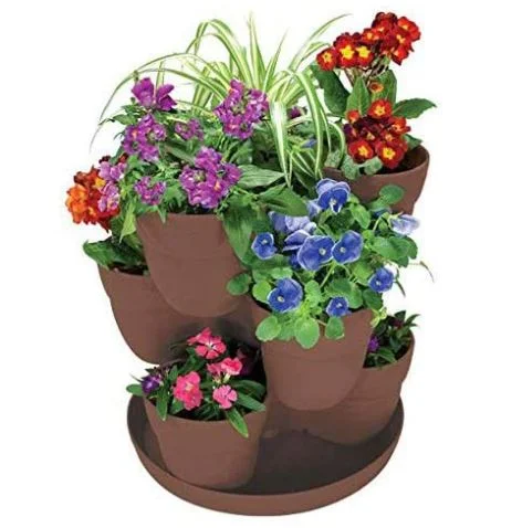 Stackable planters: emsco bloomers stackable flower tower planter