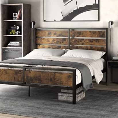 types of bed frames: Headboard and Footboard, Heavy Duty Platform Bed 